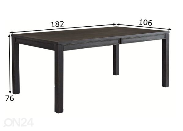 Söögilaud Jeanette 182x106 cm mõõdud