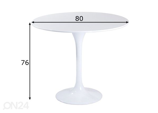 Söögilaud Kant Ø 80 cm mõõdud