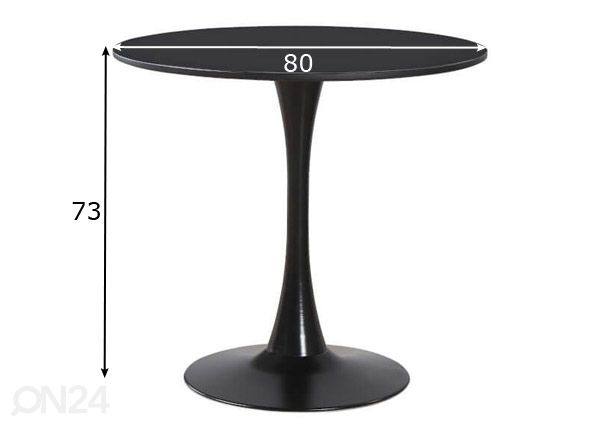 Söögilaud Kant 80 cm mõõdud