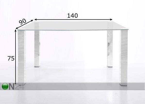 Söögilaud Kante 90x140 cm mõõdud