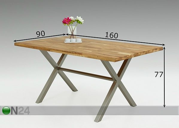 Söögilaud Katja I 90x160 cm mõõdud