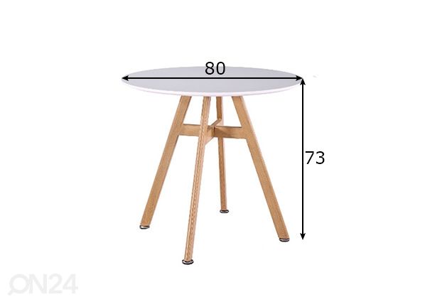 Söögilaud Kaytlin Ø 80 cm mõõdud