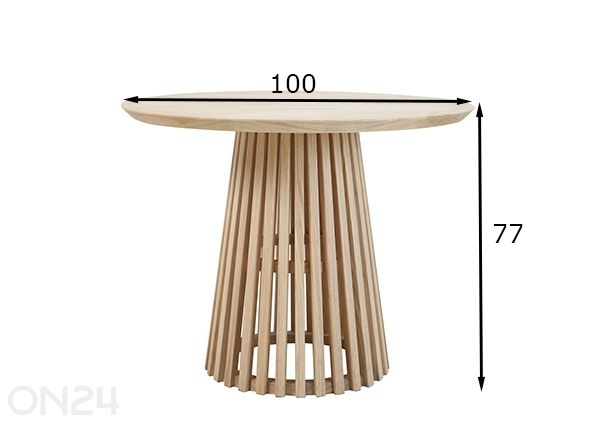 Söögilaud Kenas Ø 100 cm mõõdud