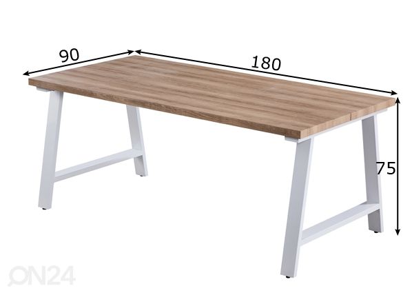 Söögilaud Kielo 180x90 cm mõõdud