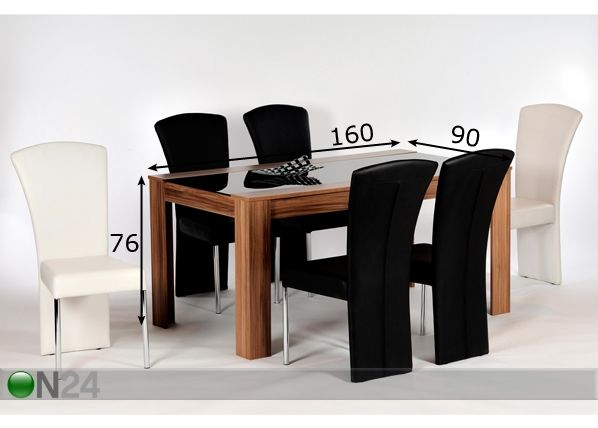 Söögilaud Kira 90x160 cm mõõdud