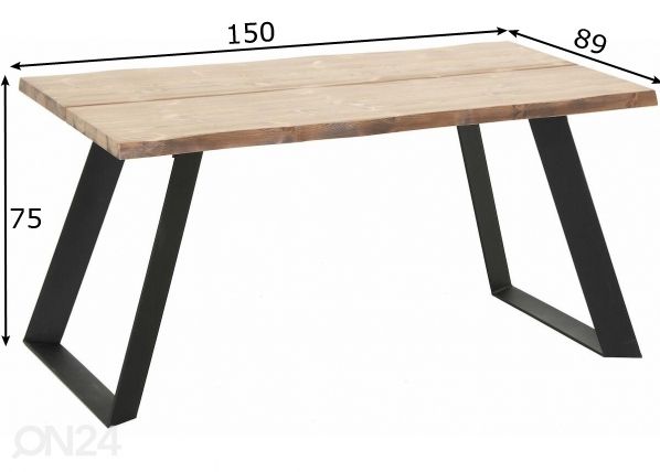Söögilaud Lana 90x150 cm mõõdud