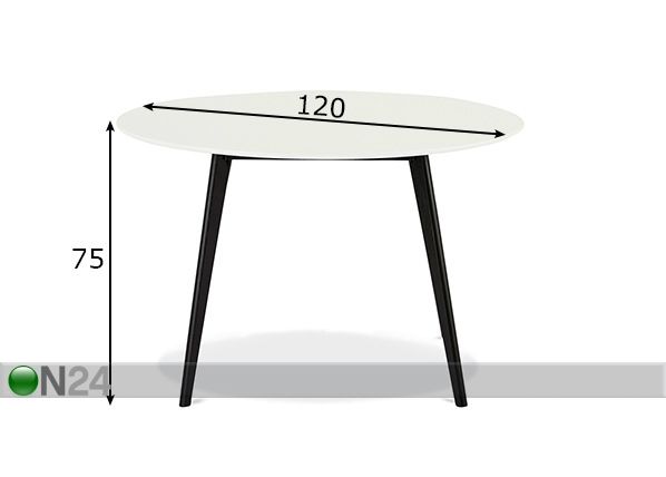 Söögilaud Life Ø 120 cm mõõdud