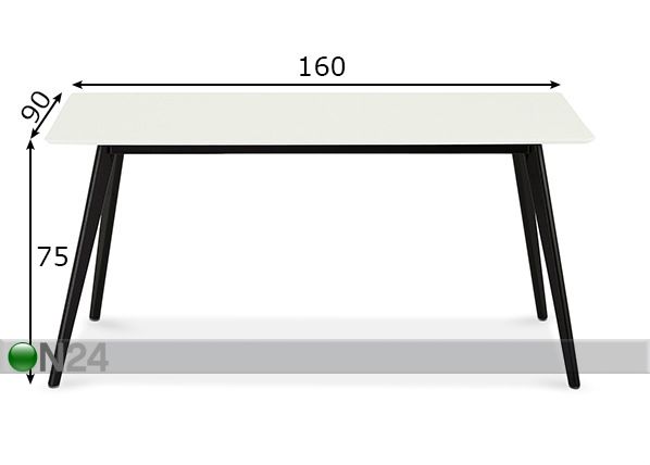 Söögilaud Life 160x90 cm mõõdud