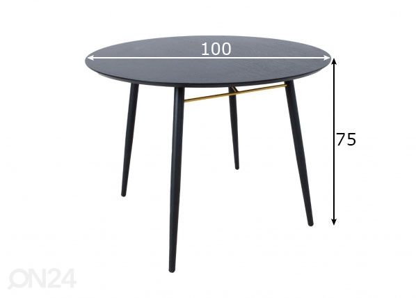 Söögilaud Luxembourg Ø 100 cm mõõdud