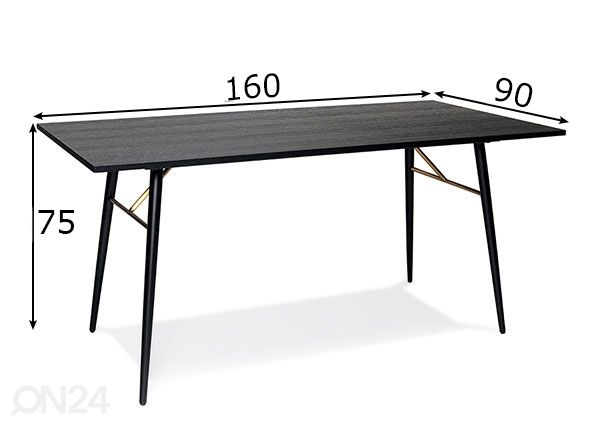 Söögilaud Luxembourg 90x160 cm mõõdud