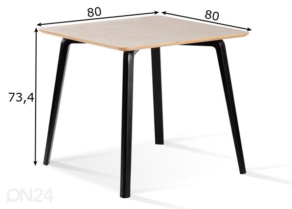 Söögilaud M1 80x80 cm mõõdud