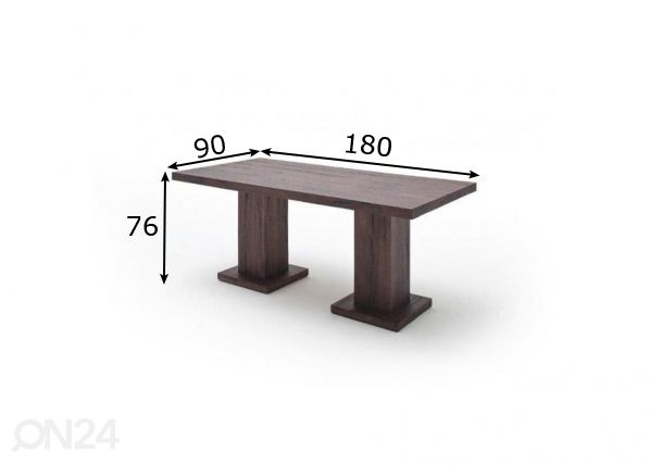 Söögilaud Manchester 180x90 cm mõõdud