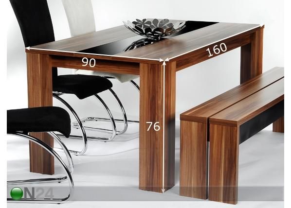 Söögilaud Mara T 90x160 cm mõõdud