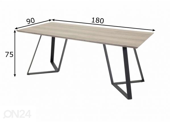 Söögilaud Marina 180x90 cm mõõdud