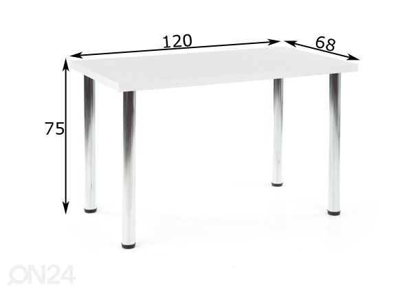 Söögilaud Modex 120x68 cm mõõdud