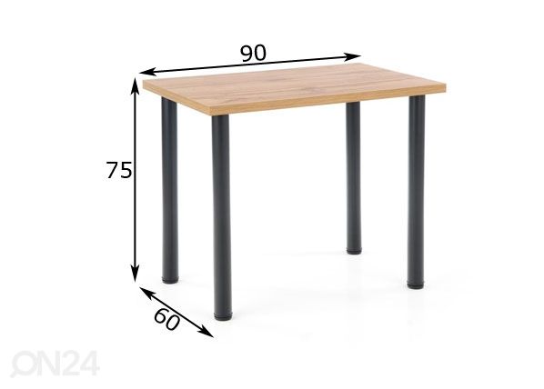Söögilaud Modex 90x60 cm mõõdud