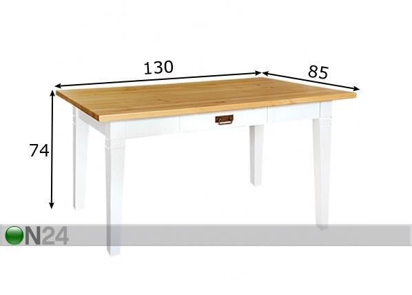 Söögilaud Monaco 130x85 cm mõõdud