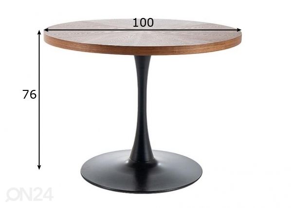 Söögilaud Mozart Ø 100 cm mõõdud