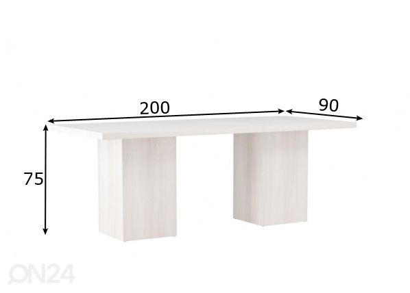 Söögilaud Olga 200x90 cm mõõdud