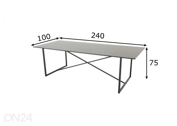 Söögilaud Palace 240x100 cm mõõdud