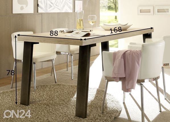 Söögilaud Palma 168x88 cm mõõdud
