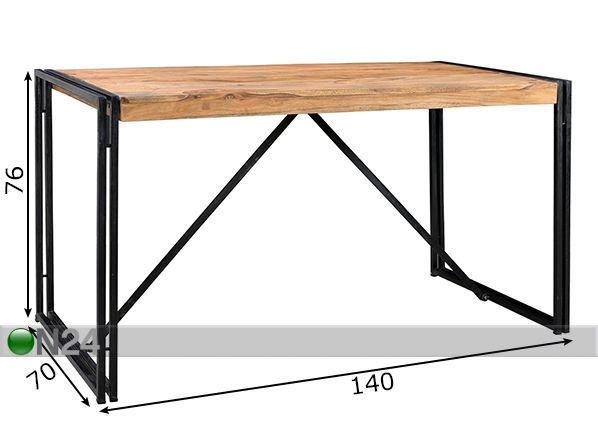 Söögilaud Panama 140x70 cm mõõdud