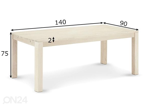 Söögilaud Paris 140x90 cm mõõdud