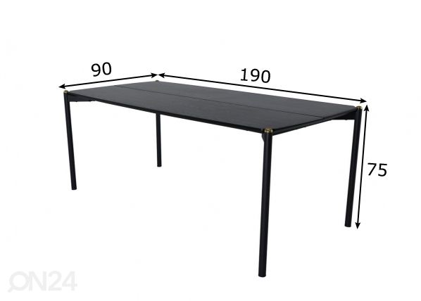 Söögilaud Pelle 190x90 cm mõõdud