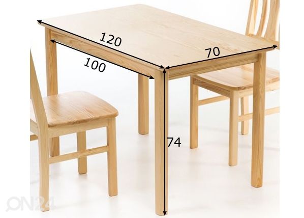 Söögilaud Per 120x70 cm mõõdud