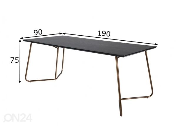 Söögilaud Petra 190x90 cm mõõdud