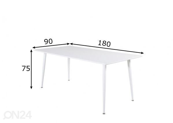 Söögilaud Polar 180x90 cm mõõdud