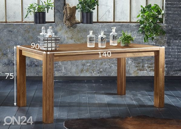 Söögilaud Provence 01 140x90 cm mõõdud