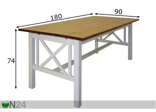 Söögilaud Ramnäs 180x90 cm mõõdud