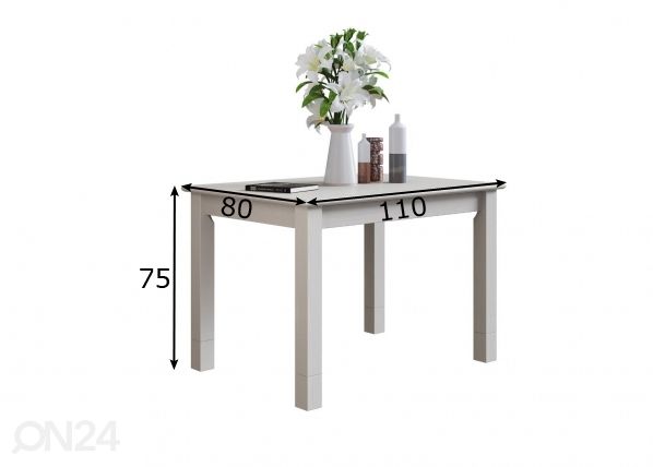 Söögilaud Rauna 110x80 cm mõõdud