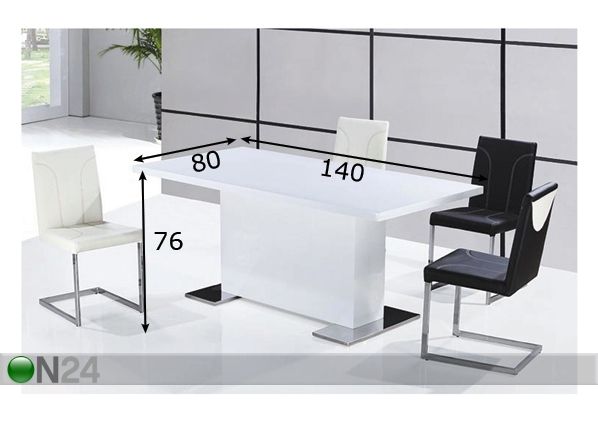 Söögilaud Roberto 80x140 cm mõõdud