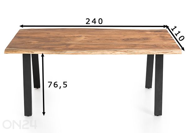Söögilaud Saira 110x240 cm mõõdud
