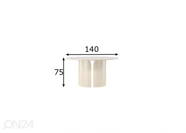 Söögilaud Sandvik Ø 140 cm mõõdud