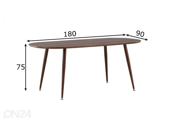 Söögilaud Sanford 180x90 cm mõõdud