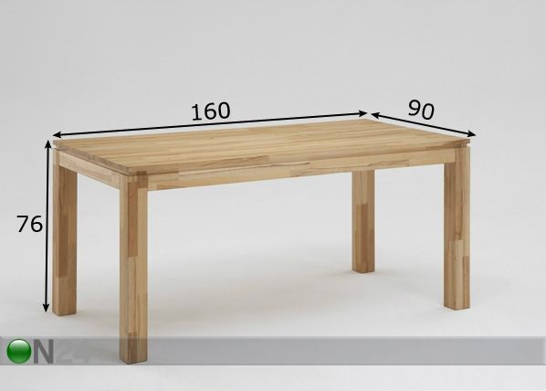 Söögilaud Sarah I 90x160 cm mõõdud