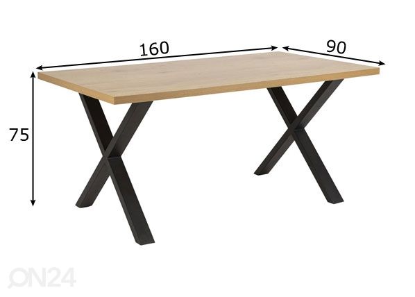 Söögilaud Sel 160x90 cm mõõdud