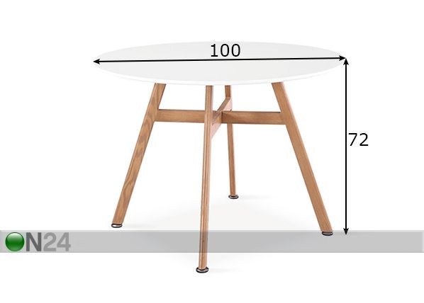 Söögilaud Shawn Ø 100 cm mõõdud