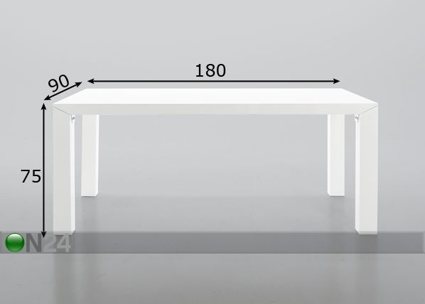Söögilaud Shout 90x180 cm mõõdud