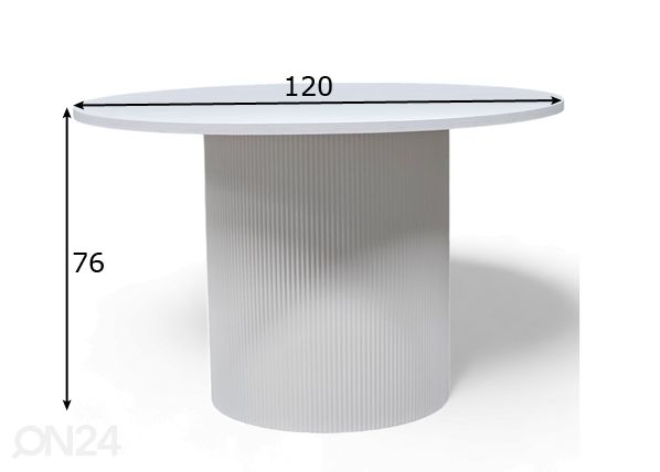 Söögilaud Sierra Ø 120 cm mõõdud