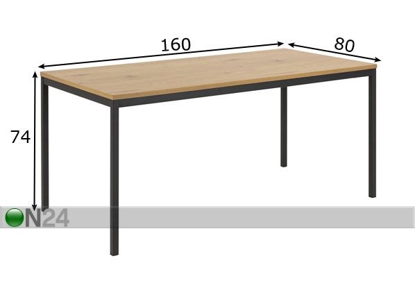 Söögilaud Spectral 160x80 cm mõõdud