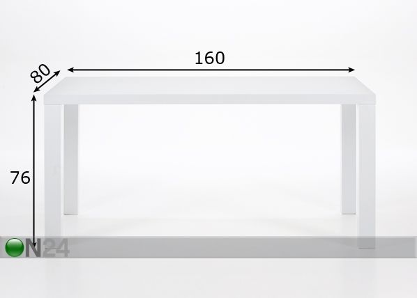 Söögilaud Spicy 80x160 cm mõõdud