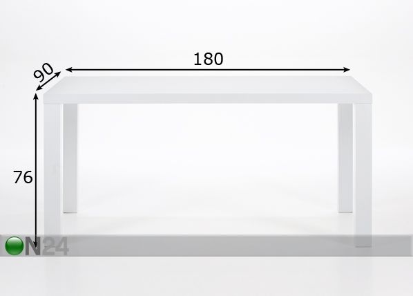 Söögilaud Spicy 90x180 cm mõõdud