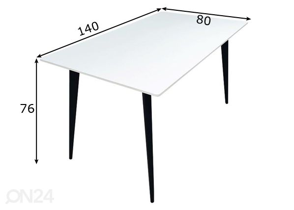 Söögilaud Stone 140x80 cm mõõdud