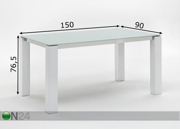 Söögilaud Svenja 90x150 cm mõõdud