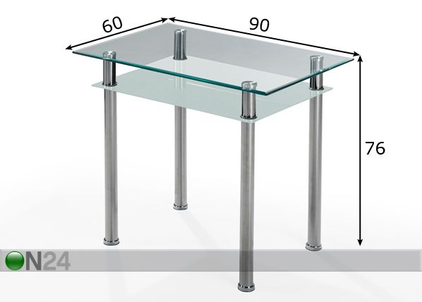 Söögilaud Tabula 60x90 cm mõõdud