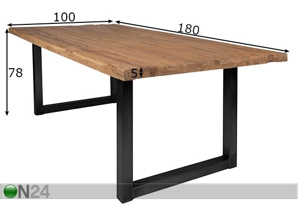 Söögilaud Tisch 100x180 cm mõõdud
